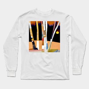 Moon Behind the Trees Collage Long Sleeve T-Shirt